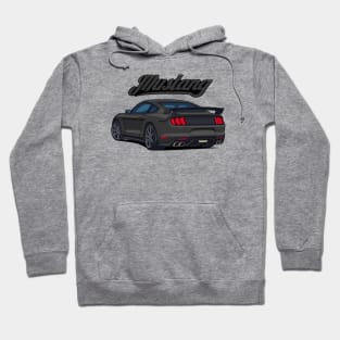 Rear Car Mustang black Hoodie